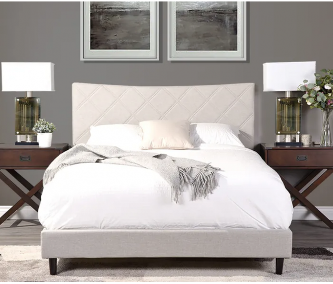 Taylor Beige Upholstered Bedframe - King Taylor Beige Upholstered Bedframe - King